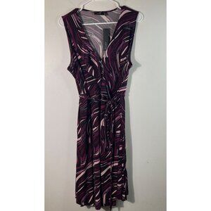 Womens Apt 9‎ Aurora Asymmetrical Ruffle Wrap Dress XL NWT Burgundy Black
